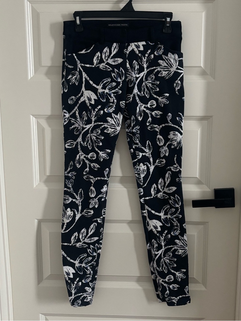 Balenciaga Black and White Floral Pants